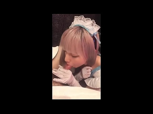 ❤️ Јапански идол [маиука], костим француске собарице, први део, пушење и дркање са лосионом ❤❌ Анални видео код нас ❌❤